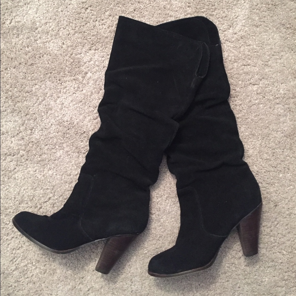 Black suede boots